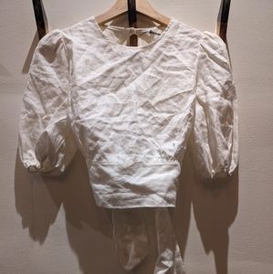 Reformation linen open back top